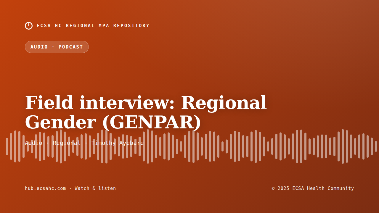 Thumbnail for Field interview: Regional Gender (GENPAR)