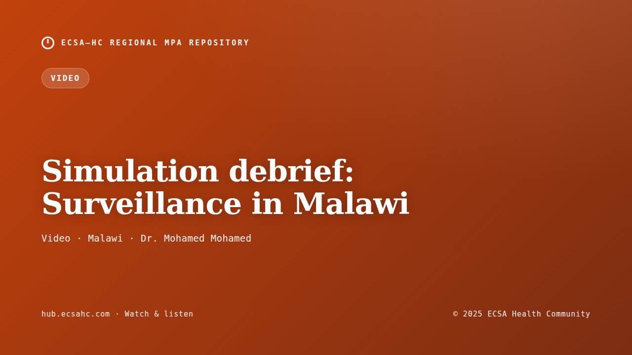 Thumbnail for Simulation debrief: Surveillance in Malawi