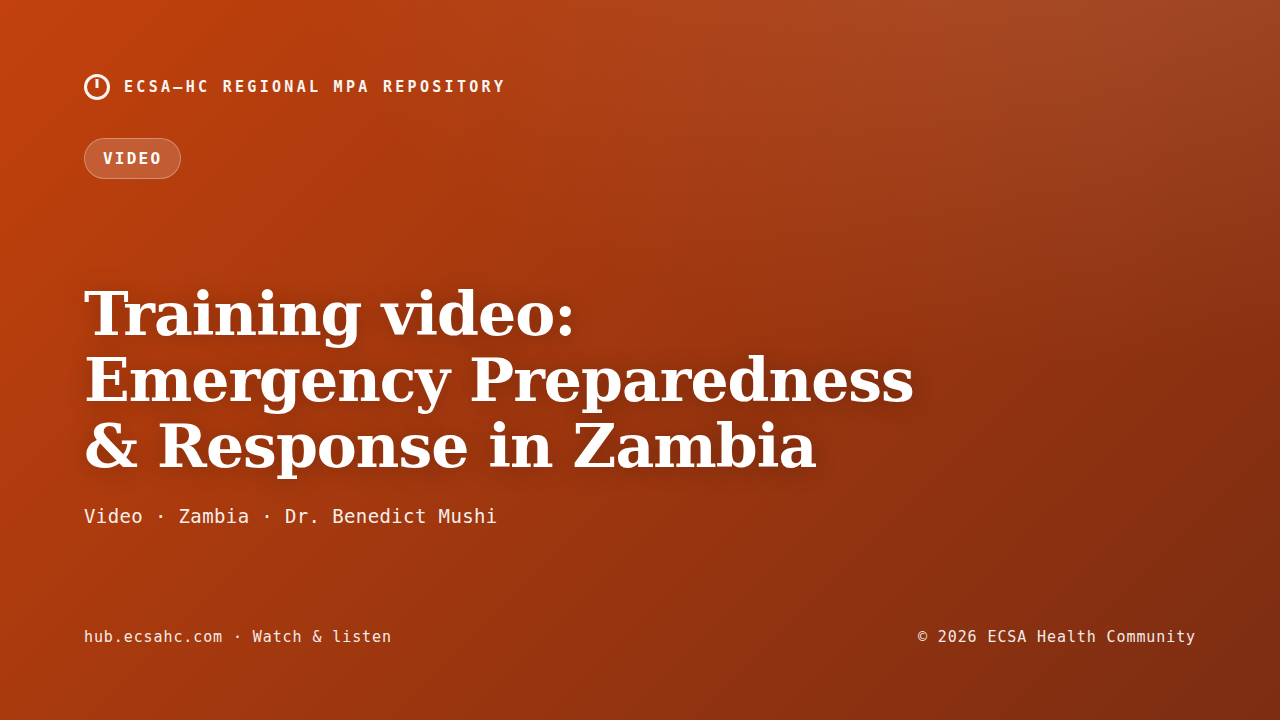 Thumbnail for Training video: Emergency Preparedness & Response in Zambia