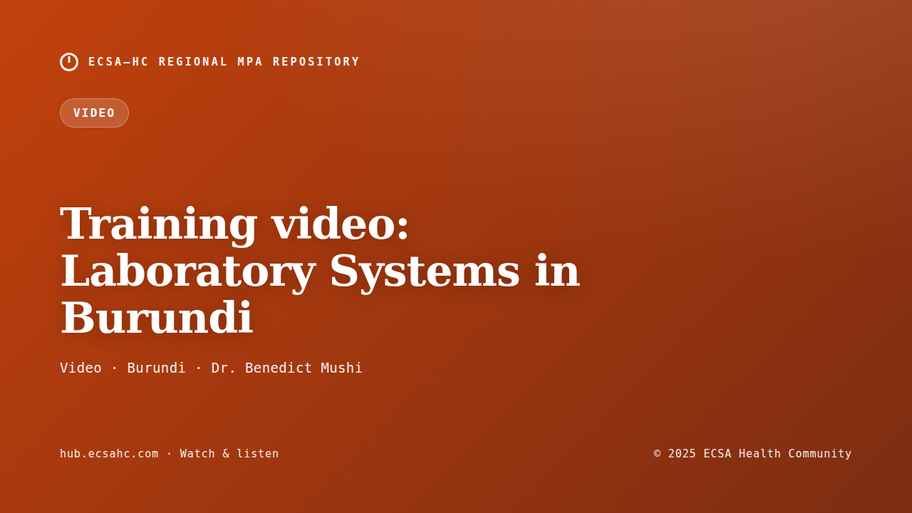 Thumbnail for Training video: Laboratory Systems in Burundi