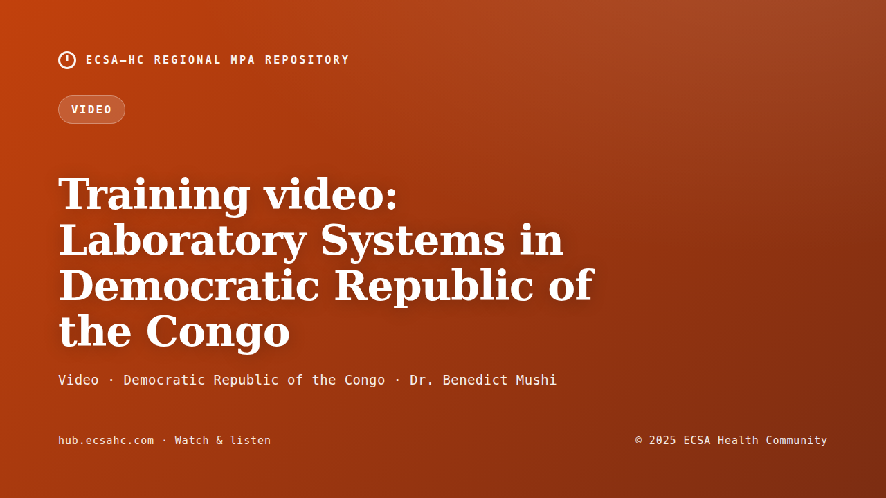 Thumbnail for Training video: Laboratory Systems in Democratic Republic of the Congo