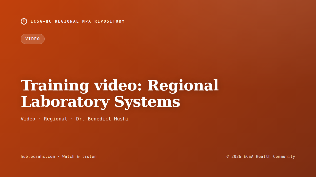 Thumbnail for Training video: Regional Laboratory Systems