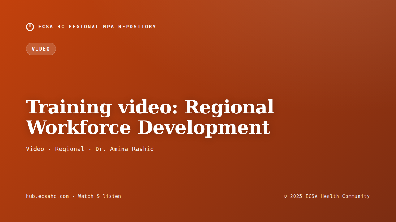 Thumbnail for Training video: Regional Workforce Development