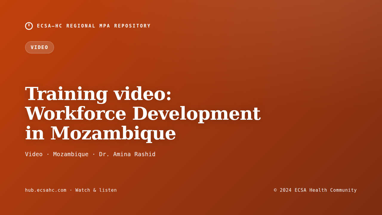 Thumbnail for Training video: Workforce Development in Mozambique