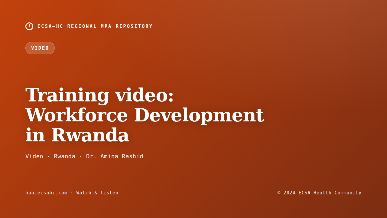 Thumbnail for Training video: Workforce Development in Rwanda