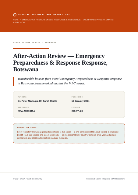 Thumbnail for After-Action Review — Emergency Preparedness & Response Response, Botswana