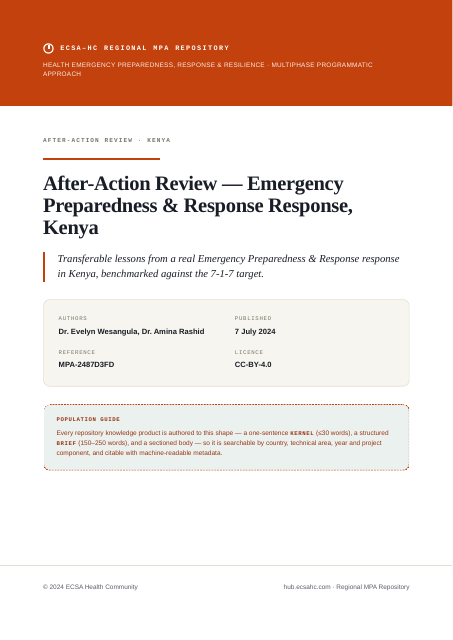 Thumbnail for After-Action Review — Emergency Preparedness & Response Response, Kenya