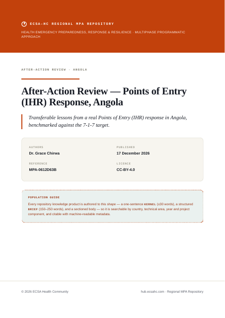 Thumbnail for After-Action Review — Points of Entry (IHR) Response, Angola