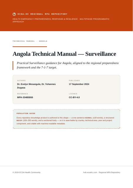 Thumbnail for Angola Technical Manual — Surveillance