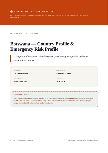 Thumbnail for Botswana — Country Profile & Emergency Risk Profile