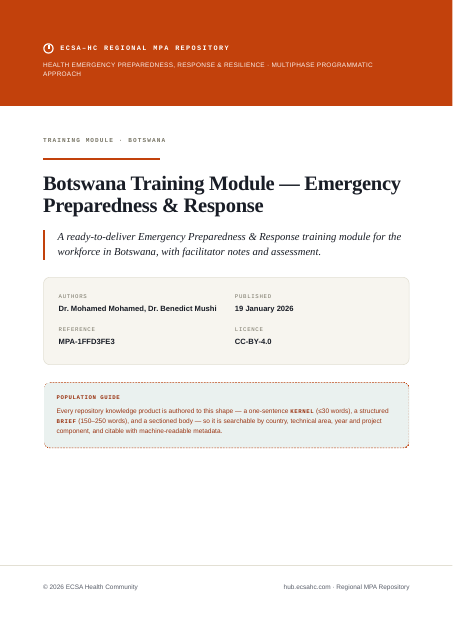 Thumbnail for Botswana Training Module — Emergency Preparedness & Response