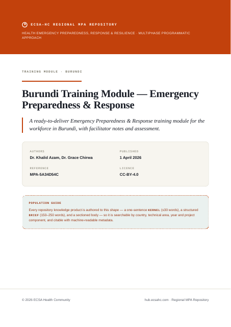 Thumbnail for Burundi Training Module — Emergency Preparedness & Response