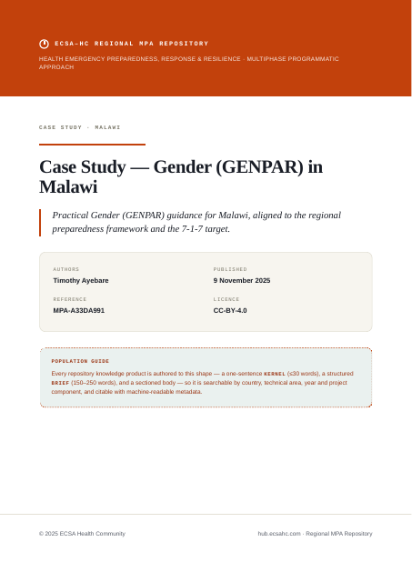 Thumbnail for Case Study — Gender (GENPAR) in Malawi