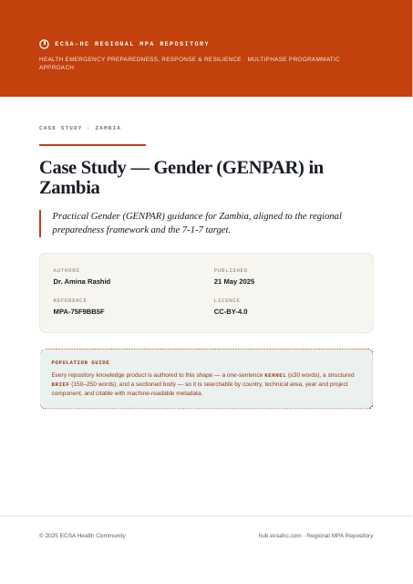 Thumbnail for Case Study — Gender (GENPAR) in Zambia