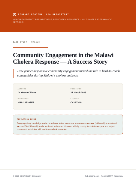 Thumbnail for Community Engagement in the Malawi Cholera Response — A Success Story