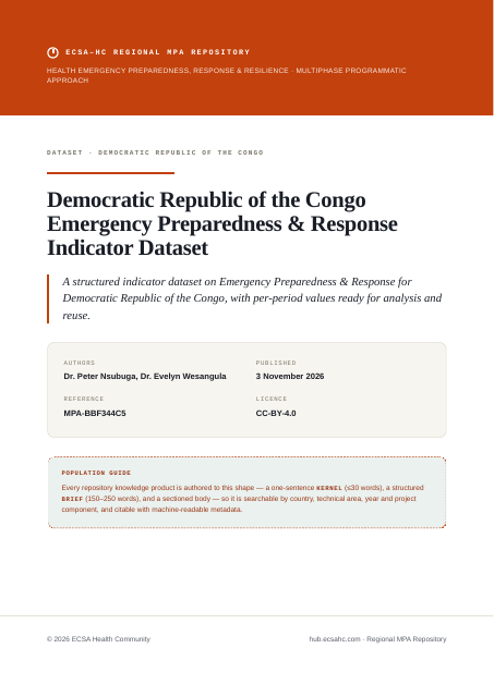 Thumbnail for Democratic Republic of the Congo Emergency Preparedness & Response Indicator Dataset