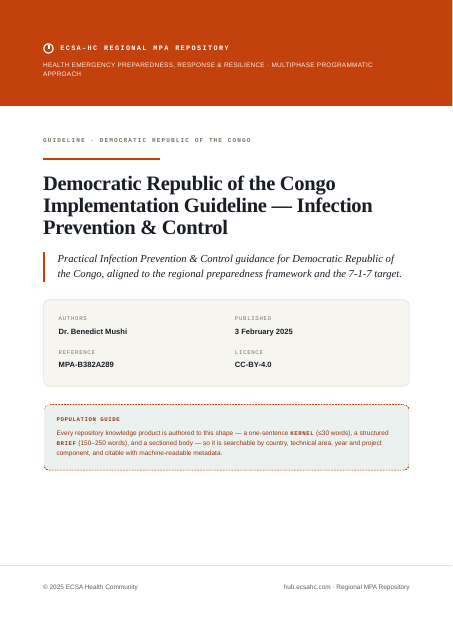 Thumbnail for Democratic Republic of the Congo Implementation Guideline — Infection Prevention & Control