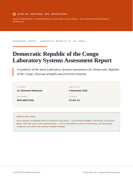 Thumbnail for Democratic Republic of the Congo Laboratory Systems Assessment Report