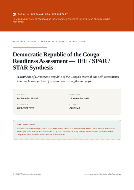 Thumbnail for Democratic Republic of the Congo Readiness Assessment — JEE / SPAR / STAR Synthesis