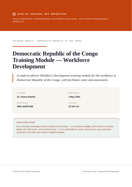 Thumbnail for Democratic Republic of the Congo Training Module — Workforce Development