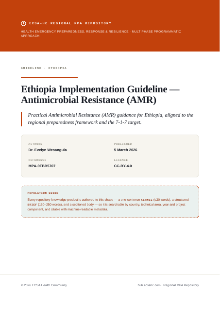 Thumbnail for Ethiopia Implementation Guideline — Antimicrobial Resistance (AMR)