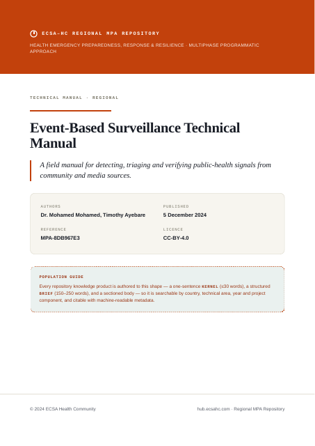 Thumbnail for Event-Based Surveillance Technical Manual