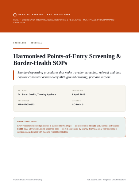 Thumbnail for Harmonised Points-of-Entry Screening & Border-Health SOPs