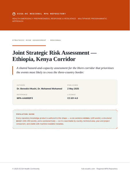 Thumbnail for Joint Strategic Risk Assessment — Ethiopia, Kenya Corridor