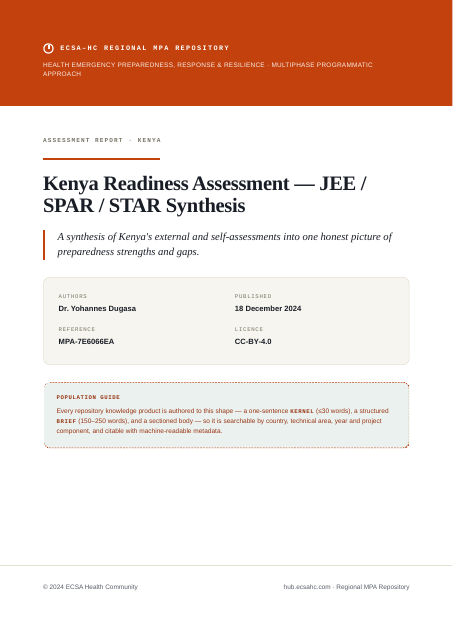 Thumbnail for Kenya Readiness Assessment — JEE / SPAR / STAR Synthesis