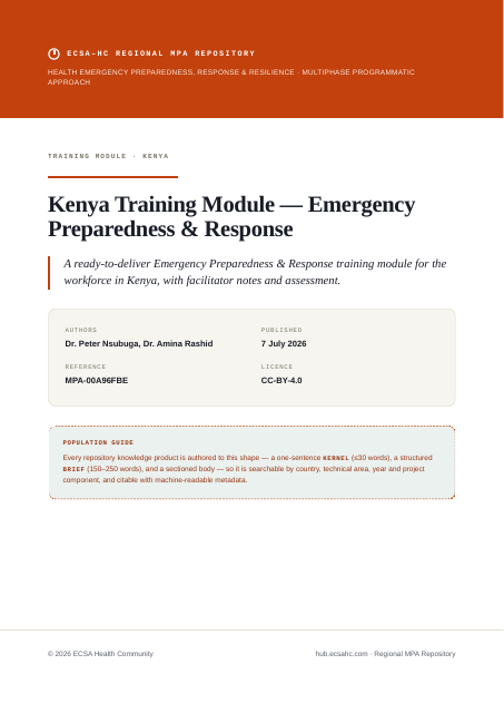 Thumbnail for Kenya Training Module — Emergency Preparedness & Response