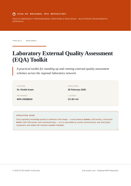Thumbnail for Laboratory External Quality Assessment (EQA) Toolkit