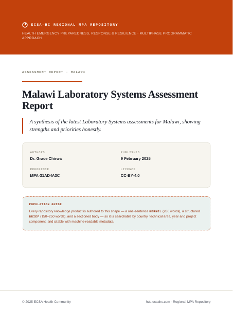 Thumbnail for Malawi Laboratory Systems Assessment Report