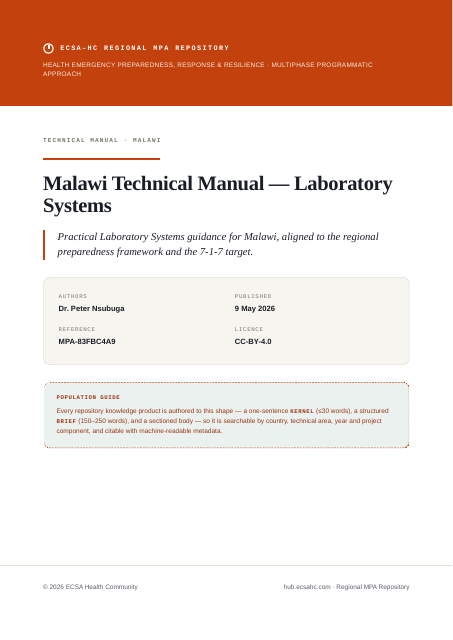 Thumbnail for Malawi Technical Manual — Laboratory Systems