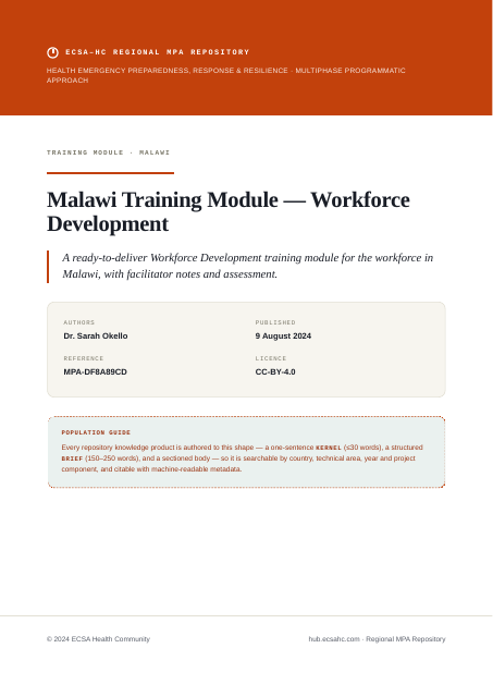 Thumbnail for Malawi Training Module — Workforce Development