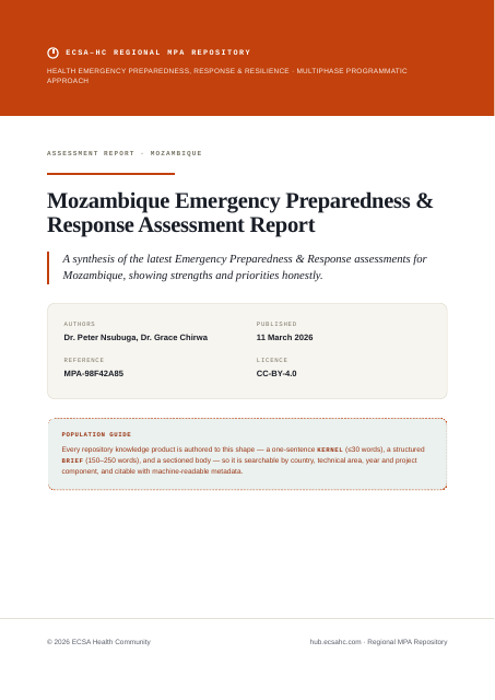 Thumbnail for Mozambique Emergency Preparedness & Response Assessment Report