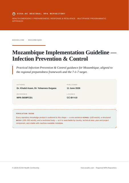 Thumbnail for Mozambique Implementation Guideline — Infection Prevention & Control