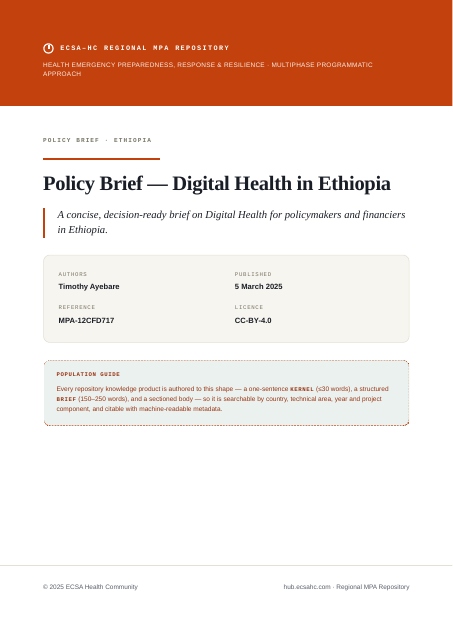 Thumbnail for Policy Brief — Digital Health in Ethiopia
