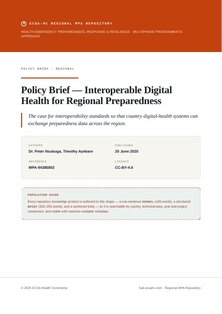 Thumbnail for Policy Brief — Interoperable Digital Health for Regional Preparedness