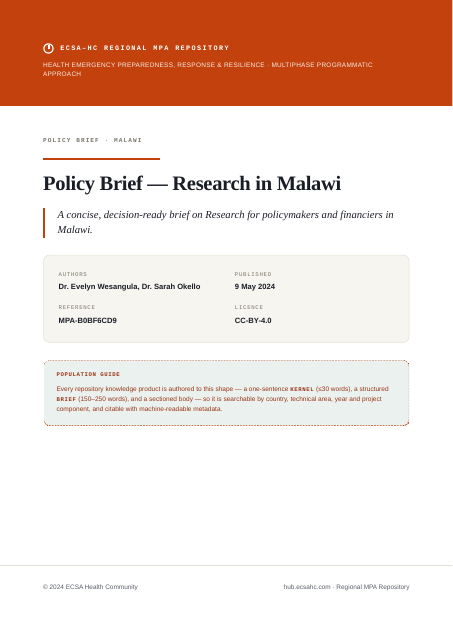 Thumbnail for Policy Brief — Research in Malawi