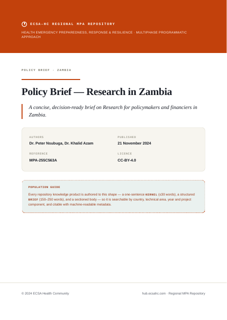 Thumbnail for Policy Brief — Research in Zambia