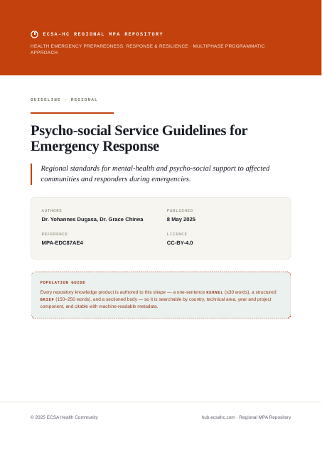 Thumbnail for Psycho-social Service Guidelines for Emergency Response
