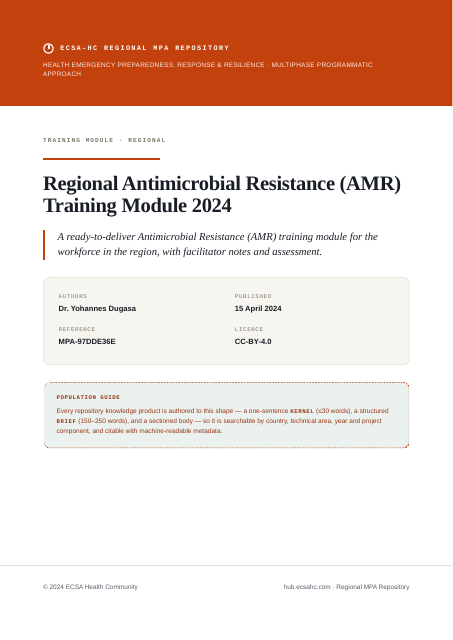 Thumbnail for Regional Antimicrobial Resistance (AMR) Training Module 2024