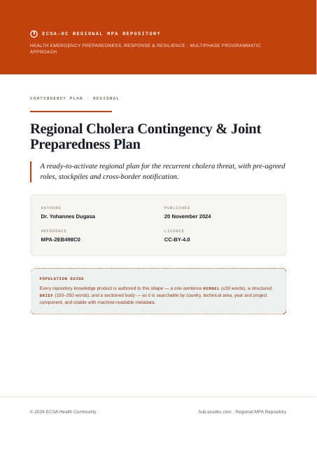 Thumbnail for Regional Cholera Contingency & Joint Preparedness Plan