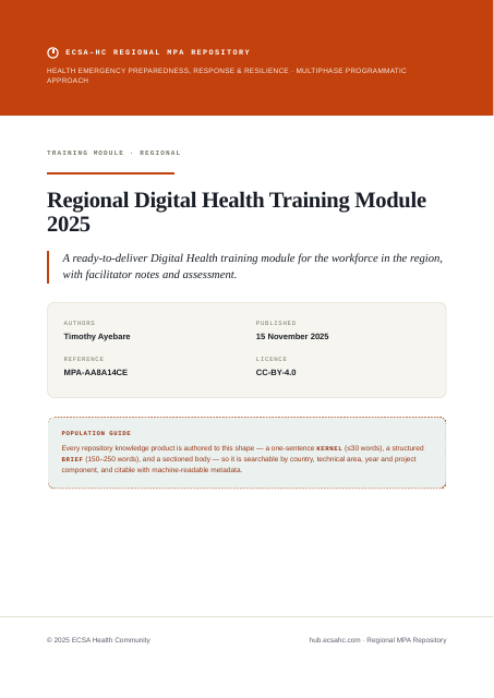 Thumbnail for Regional Digital Health Training Module 2025