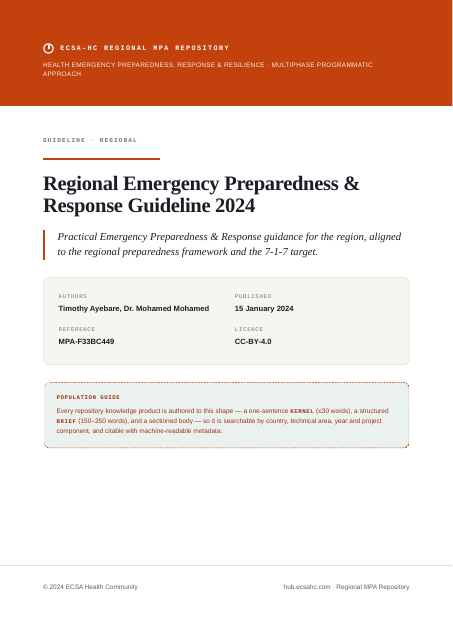 Thumbnail for Regional Emergency Preparedness & Response Guideline 2024