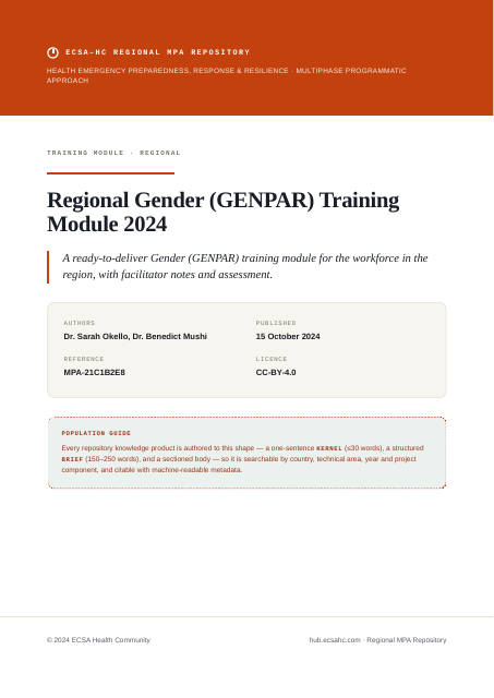 Thumbnail for Regional Gender (GENPAR) Training Module 2024