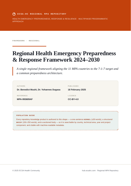 Thumbnail for Regional Health Emergency Preparedness & Response Framework 2024–2030