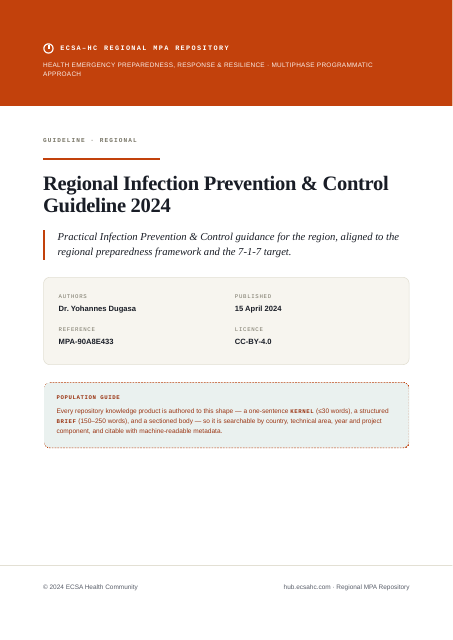 Thumbnail for Regional Infection Prevention & Control Guideline 2024