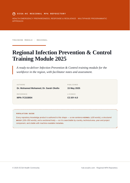 Thumbnail for Regional Infection Prevention & Control Training Module 2025