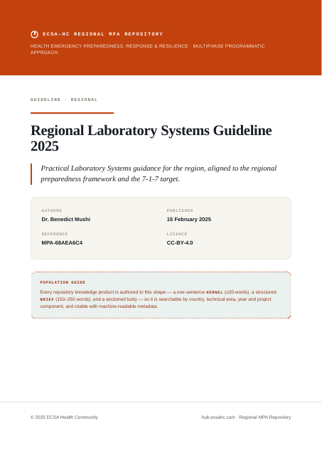 Thumbnail for Regional Laboratory Systems Guideline 2025
